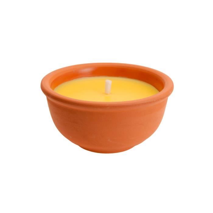 GENERIQUE - Bougie Anti-Moustique À La Citronelle Avec Récipient En Argile Mesures: Ø13x6,5cm Euro/Uni