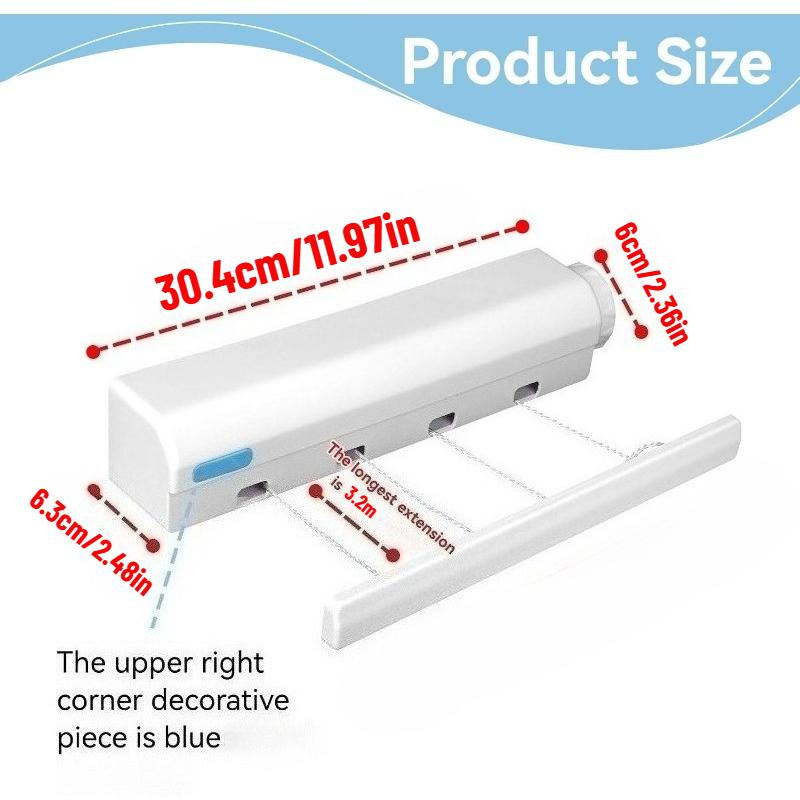 Telescopic Retractable Clothesline Wall Mounted Drying Rope Hanger Space-Saving for Indoor Outdoor Bathroom Balcony Laundry Drying Use