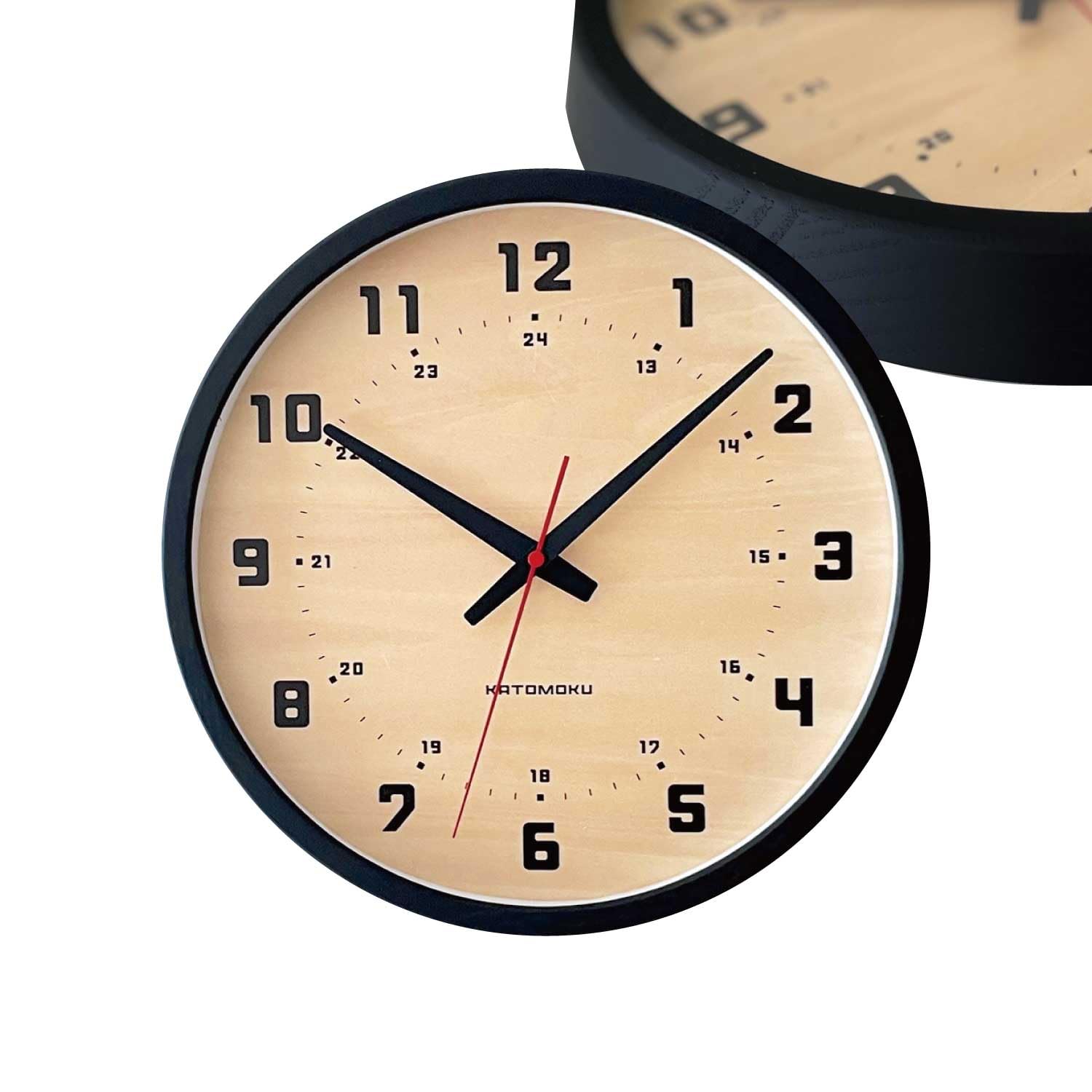 

KATOMOKU muku clock 8 Black Wall Continuous Second Diameter km-81BKRCS Clock, Hand, 30.0cm (SKP Radio-Controlled Clock)