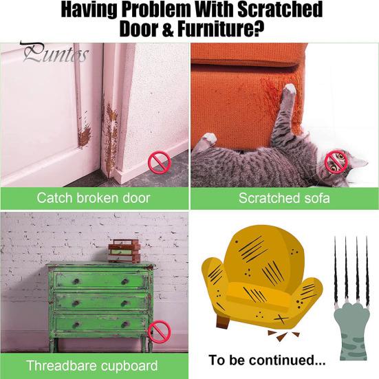 3/4-Pack Dog Scratch Door Protector Cat Anti Scratch Tape Door Panel Furniture Protector Cat Scratch Door Frame Guard for Carpet Sofa Couch Door