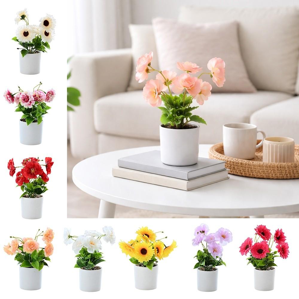 Sunflower Plant Simulation Bonsai Placement Fake Plant Flowerpotted Artificial Flower Party Decor