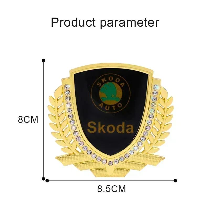 WMZW4 3D Car Window Sticker Exterior for SKODA Emblem Superb 3 Fabia 1 Kodiaq Octavia A7 A5 Karoq RS Yeti Side Decals Alloy Logo Badge