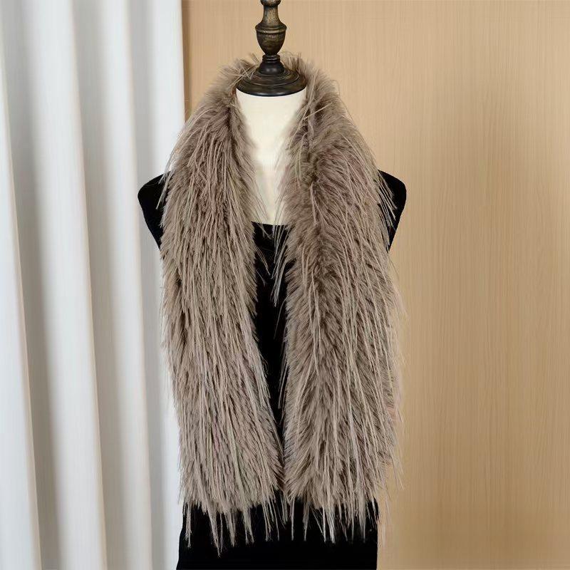 

Новый шарф из искусственного страусиного пуха, высококачественная шаль для платья, удлиненный теплый шарф, модный меховой воротник 120 * 14CM