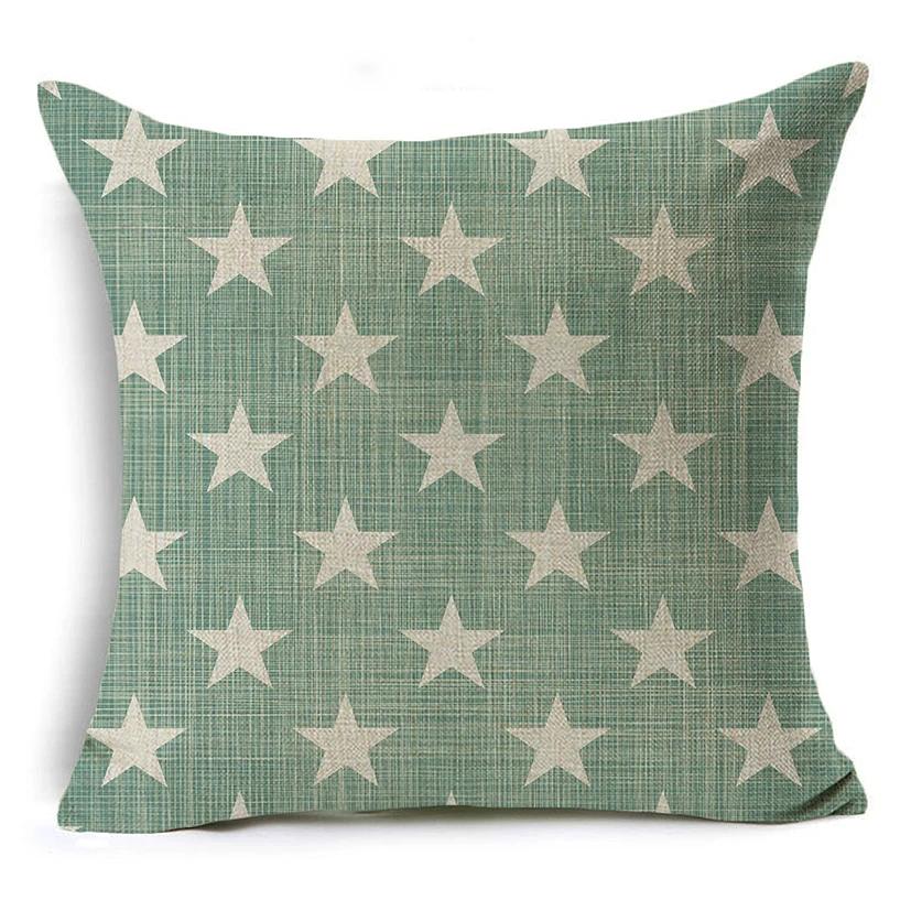 Light Green Fresh Style Cushion Cover 45x45cm Linen Decorative Pillow Cover Sofa Bed Pillow Case
