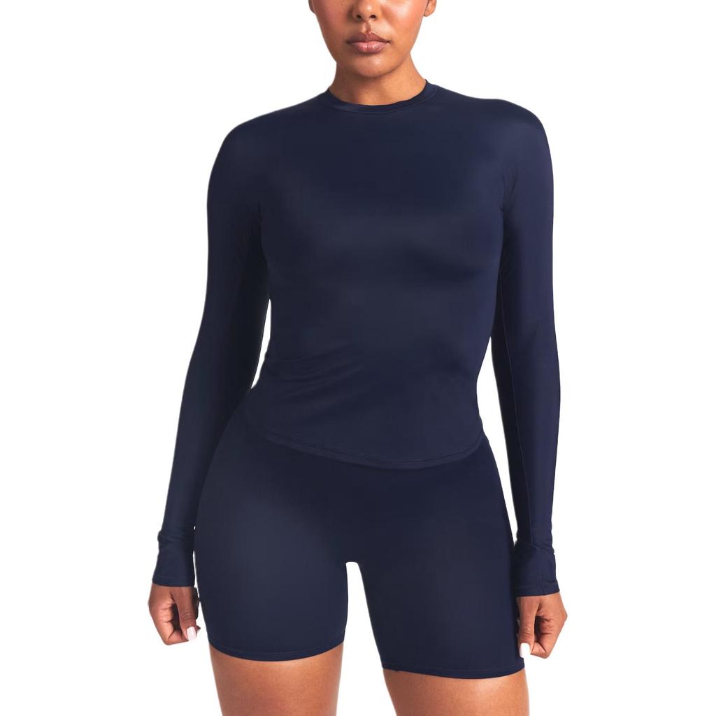 Women's NikeSKIMS Shine Women's Long-Sleeve Crew-Neck Top
