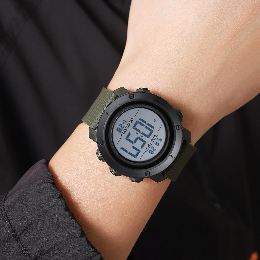 Sports waterproof electronic watch Student party electronic watch Couple multi-function dual-time watch