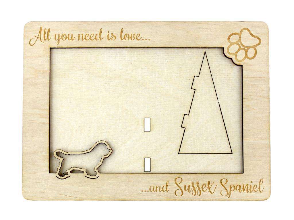 Sussex Spaniel - Photo frame, engraved wooden frame, a lovely gadget for the dog lover by Art-Dog