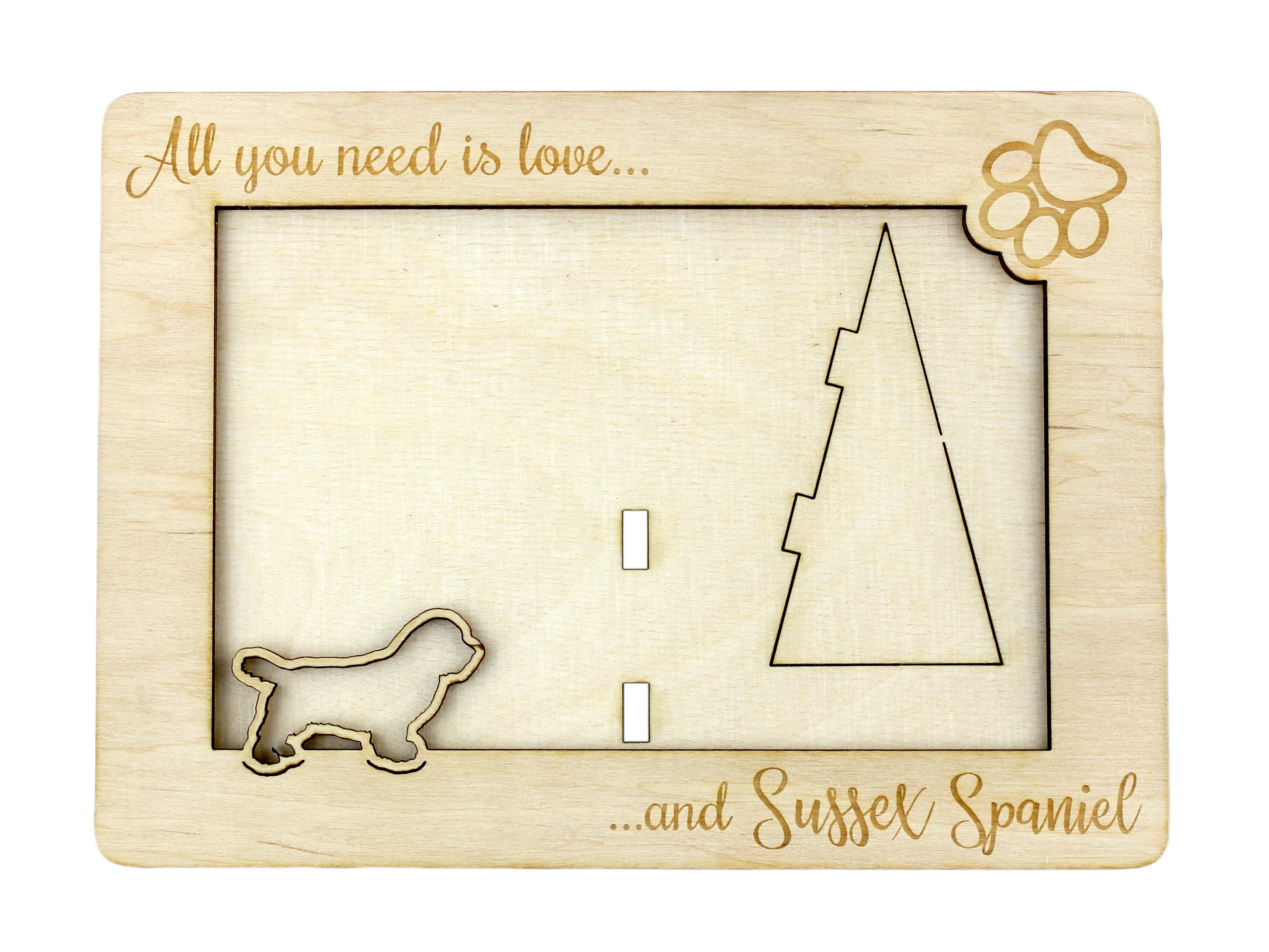 

Sussex Spaniel - Photo frame, engraved wooden frame, a lovely gadget for the dog lover by Art-Dog