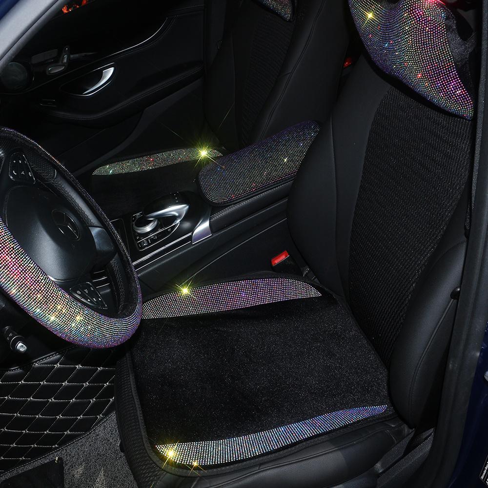 Summer Breathable Seat Cushion Luxury Crystal Diamond Car Seat Cover Universal A