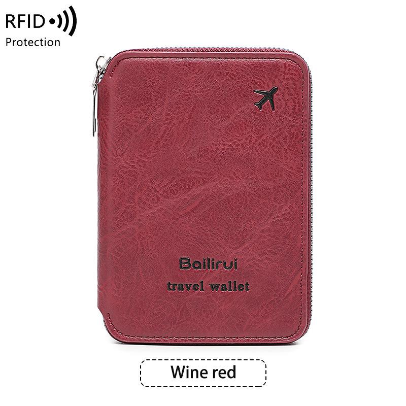 RFID Passport and Ticket Holder with Zipper - Unisex Travel Document Organizer