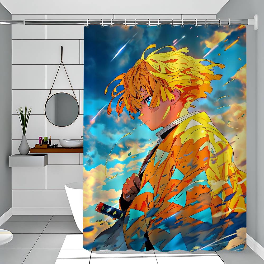 Zenitu Bathroom Shower Curtain Shielding Partition Shower Curtain Quick Dry Can Be Scrubable Light Opaque Bath