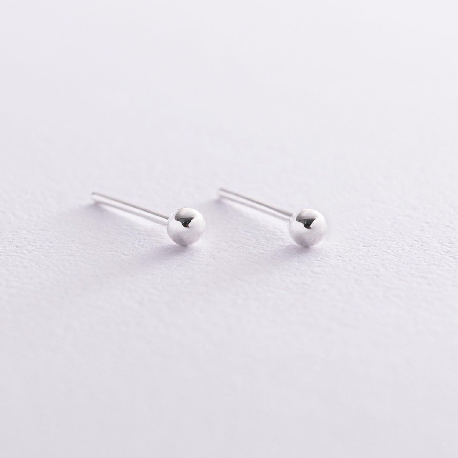 

Сережки - пусети Шарики у сріблі (0.4 см) Oniks 0.4 cm срібний