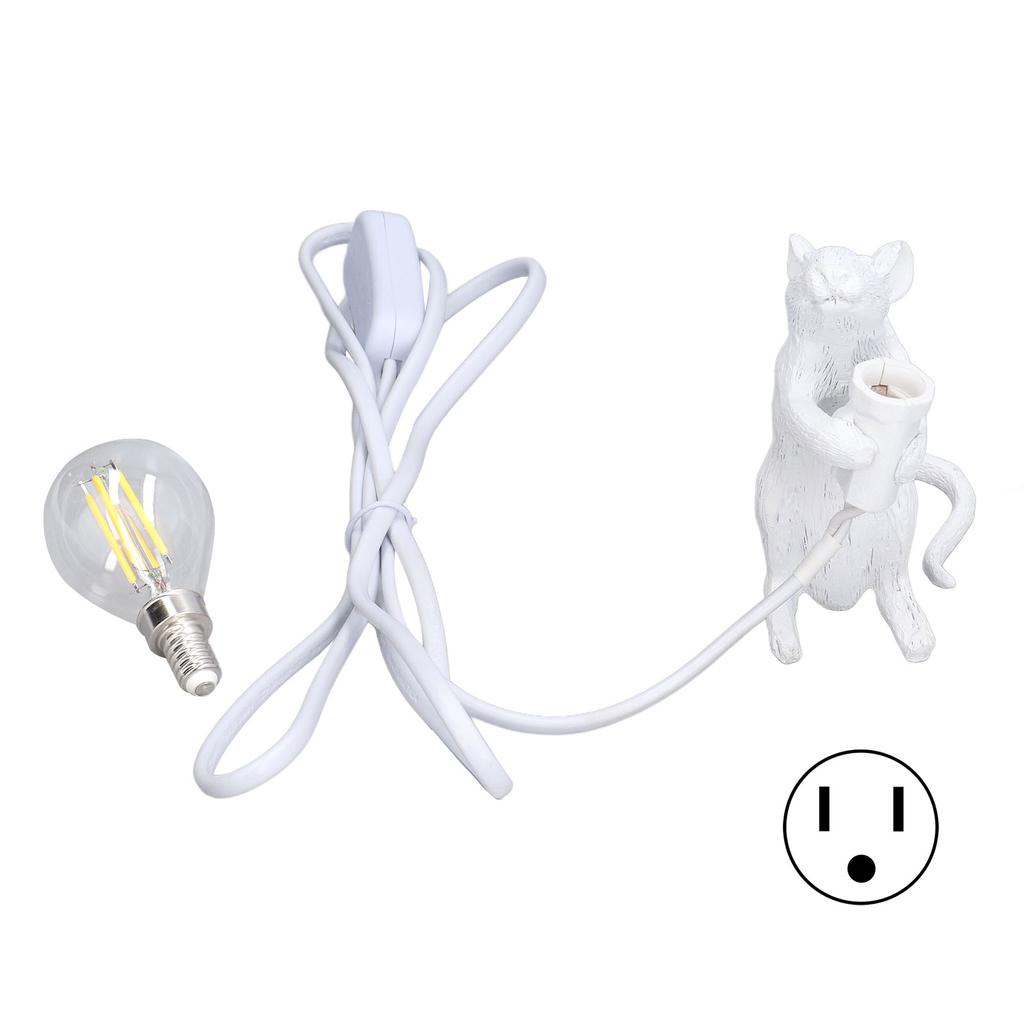 Animal Lamp Soft Lighting Simple Operation Lifelike Image Modern Resin Mouse Lamp for Home Cafe