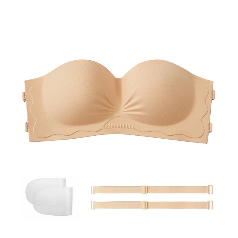 Seamless Strapless Bra Push Up Brassiere Sexy Backless 2 In 1 Bras Solid Color Invisible Bras Sexy Lingerie Female