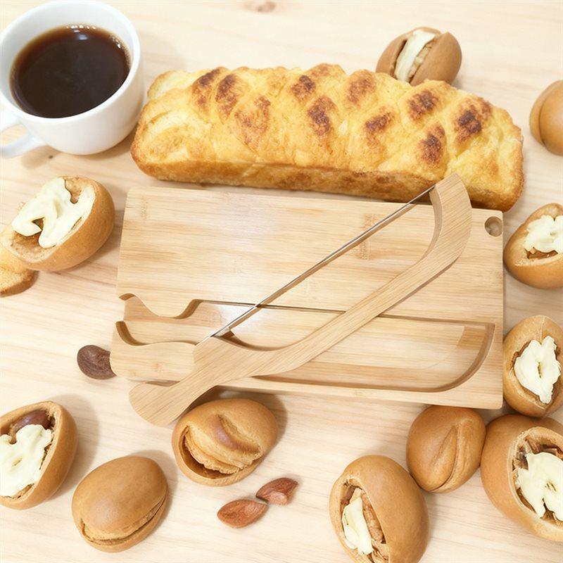 Fresh Wooden Handle Bread Bowknife With Cutting Board Set Stainless Steel Slicer Bowsaw Baking Tools Bakingtools B