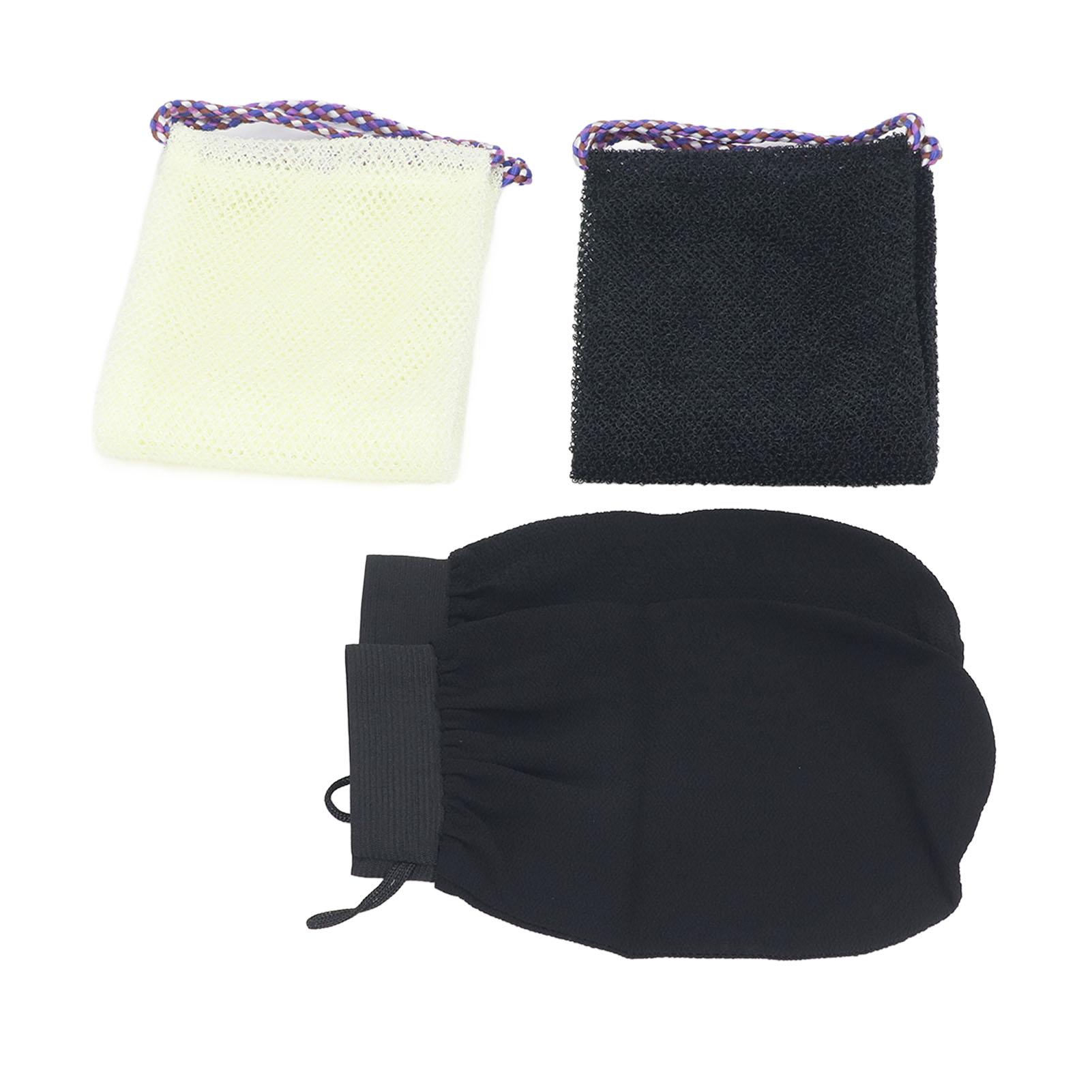 

African Net Sponge Net Bath Sponge Nylon Body Exfoliating Net Back Scrubber with Bathing Gloves for Shower Skin Smoother