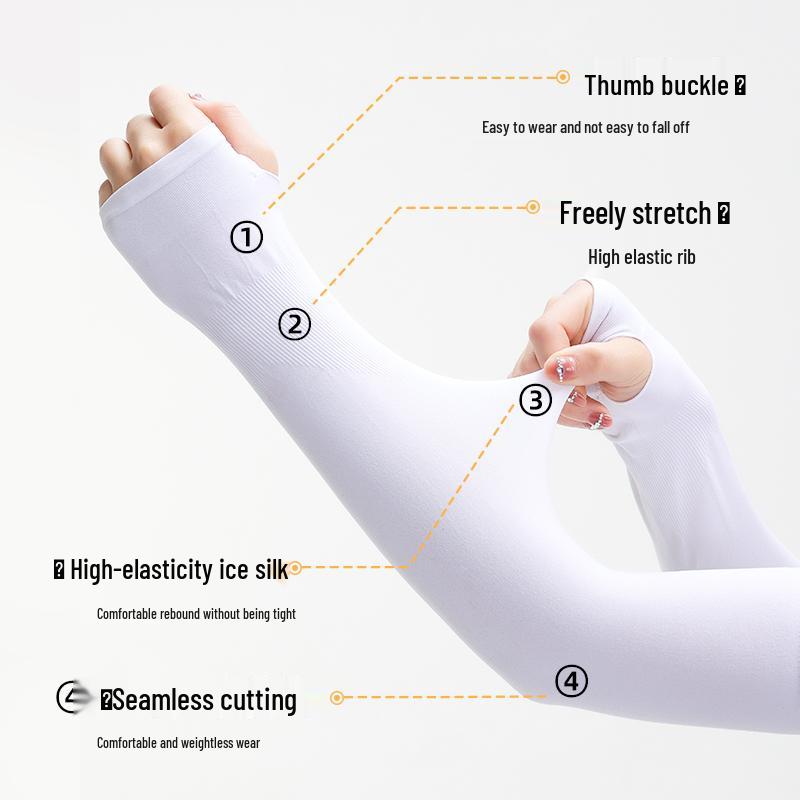 High Elastic UV Protection Ice Silk Arm Sleeves - Unisex, Breathable & Lightweight for Outdoor Cycling, Fishing, and Travel.