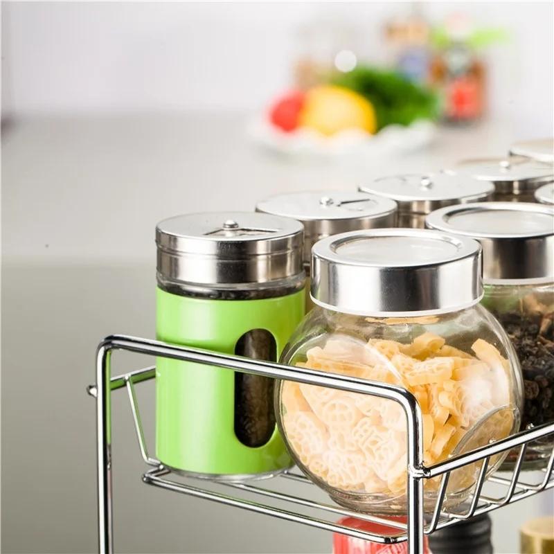 Double-layer Seasoning Shelf Kitchen Supplies Shelf Two-layer Seasoning Box Seasoning Bottle Storage Rack Household Storage Rack