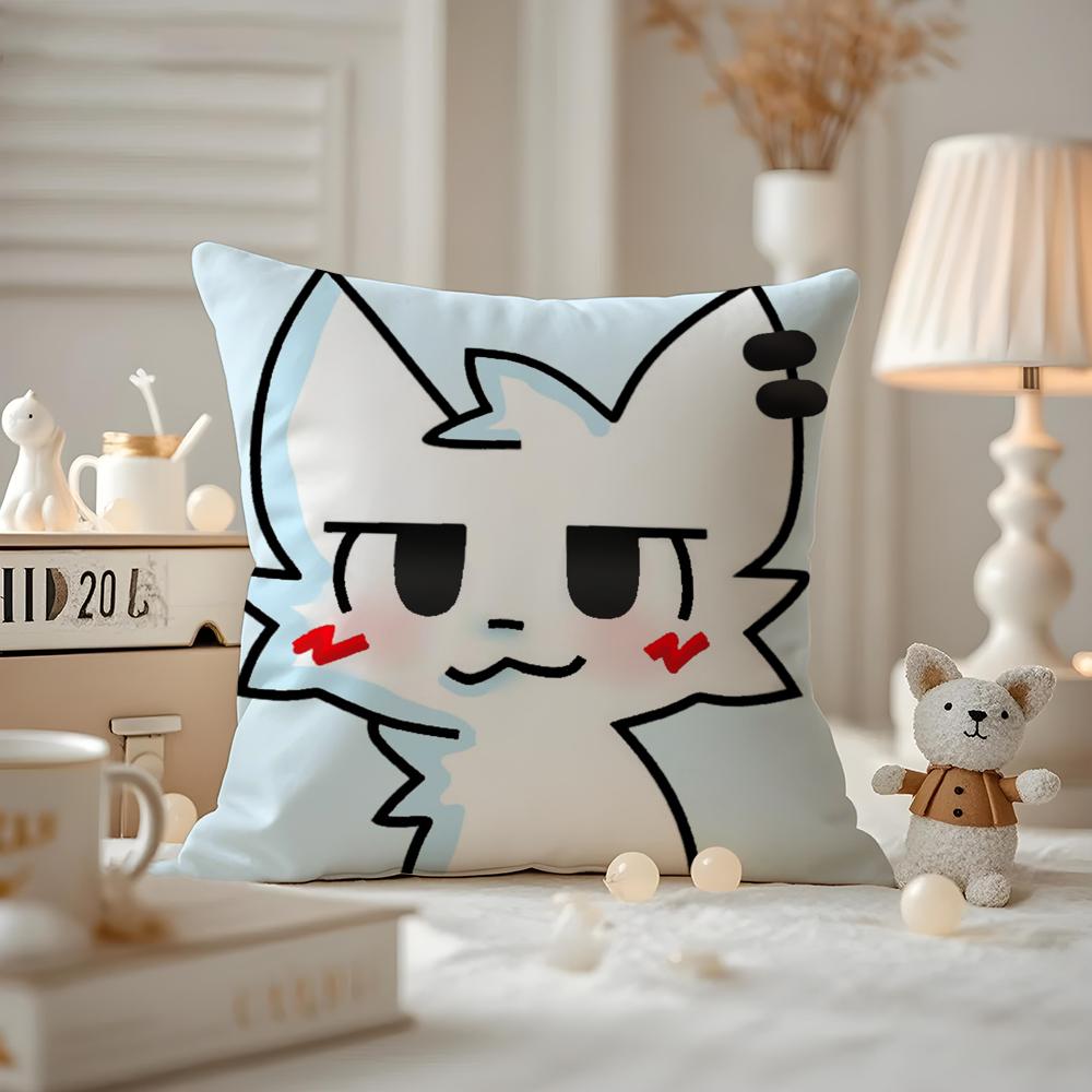 BBoykisser Silly Cat Cute Cushion Cover Antidustmite Pillowcase Invisible Zipper Silky Short Plush Sofa Cushion Cover