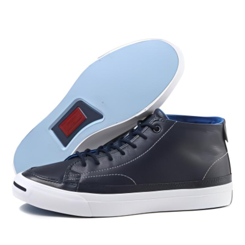 Converse Jack Purcell Slip Resistant Shock Absorbing High Top Skate Shoes Unisex Sneakers Navy-Blue 156365C