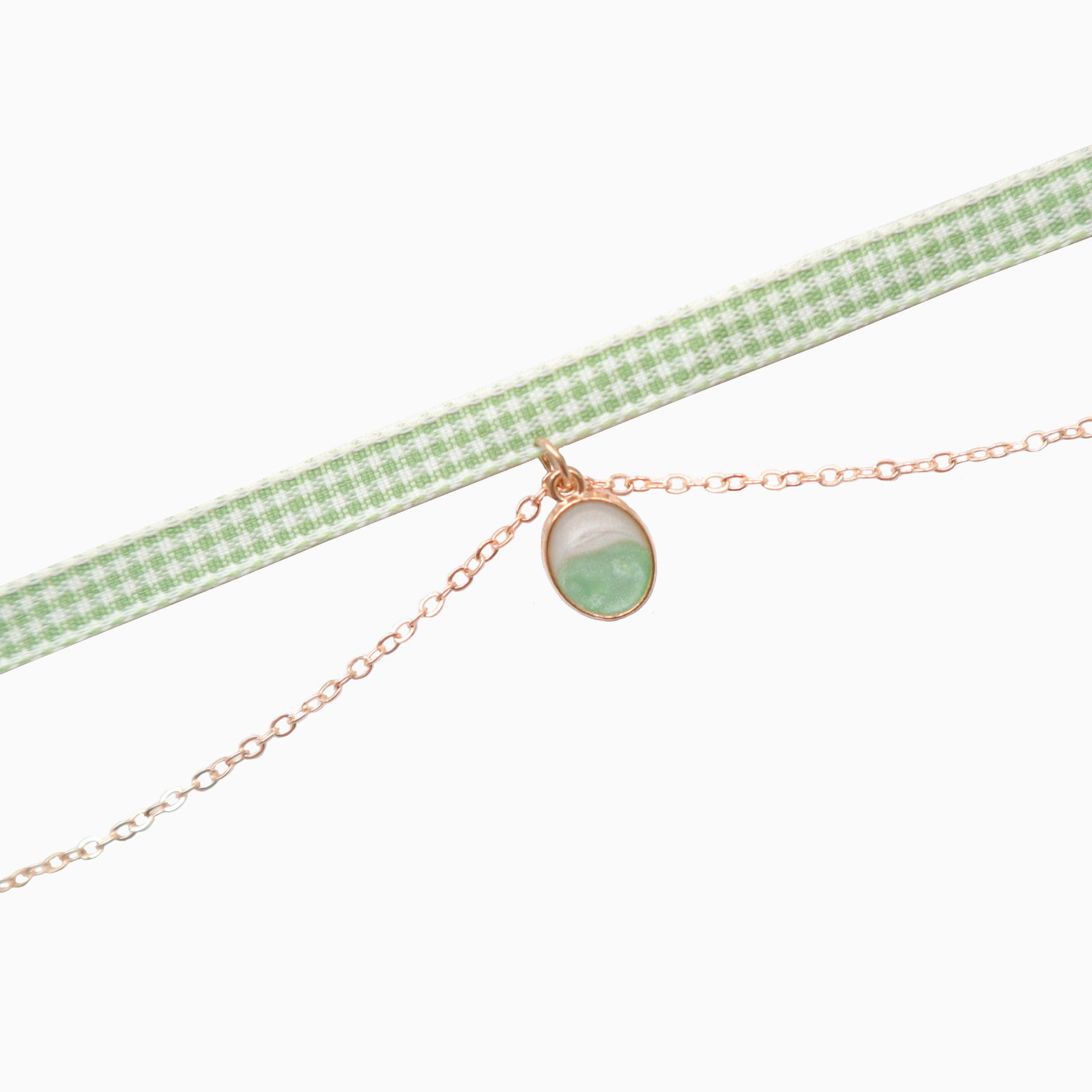 

Ожерелье-чокер с бантом в виде сердца в стиле лесной девушки зеленого персика