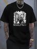Wendigo Fabelwesen Grafik T-Shirt - Baumwolle Atmungsaktiv Streetwear Kurzarm Rundhals T-Shirt mit Wald-Print