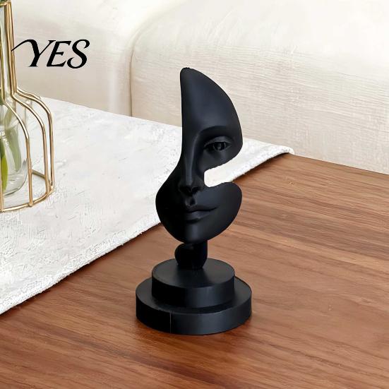 Modern Face Sculpture Abstract Art Sculpture, 3D Printed Minimalist Table Ornament, Human Statue for Living Room, Office, Shelf, Coffee Decor Artistic