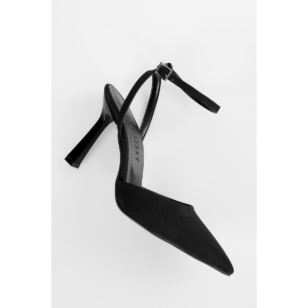 Women's Martini Black Patent Leather Belted Ankle Stiletto