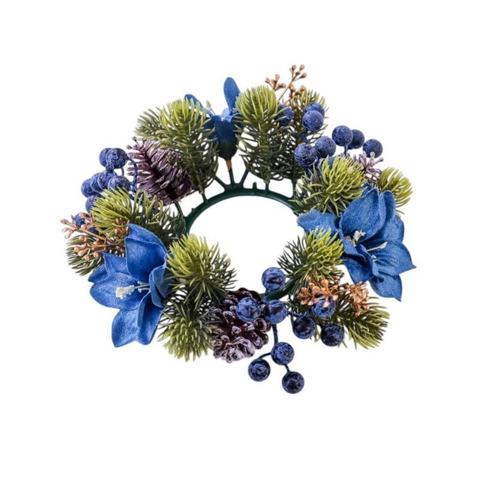 Künstliche Blume Blumen Kranz Kerzenhalter Kiefer Kerzenständer Girlande Partydekoration