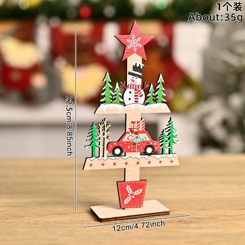 Christmas decorations Christmas tree ornaments Small tree festive table Christmas wooden ornaments