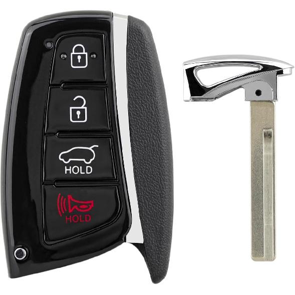 Ersatz-Fernbedienungsschlüsselanhänger Kompatibel mit Hyundai Santa Fe 2013 2014 2015 2016 2017 2018 315MHz 4 Tasten schlüsselloser Einstieg Fernbedienung Auto Smart Key(FCC-ID: