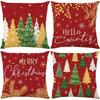 Santa Claus Bell Garland Pillow Cover Christmas Decorative Sofa Cushion Pillow Cover