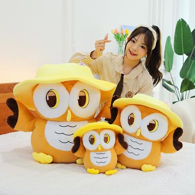 New Cute Simulation Owl Doll Throw Pillow Plush Toy Doll Children's Sleeping Pillow Ornament