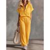 Spring Summer New Women's 2-piece Outfit, Short Sleeve Top + Casual Pants Matching Set, Fashion Casual Two Piece Suit