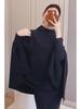 Women's Wool Blend Cape: Turtleneck Sweater Coat with Bat Sleeves - Cos Style for Autumn/Winter