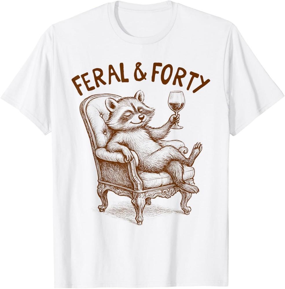 40th Birthday Queen Birthday Party Racoon Feral & Forty T-Shirt Unisex T-Shirt XXXL