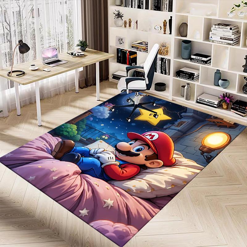 Mario Dreams Moonlight Carpet For Playroom Bedroom Living Room Sofa Home Decorkids Game Area Rug Nonslip Floor Mat