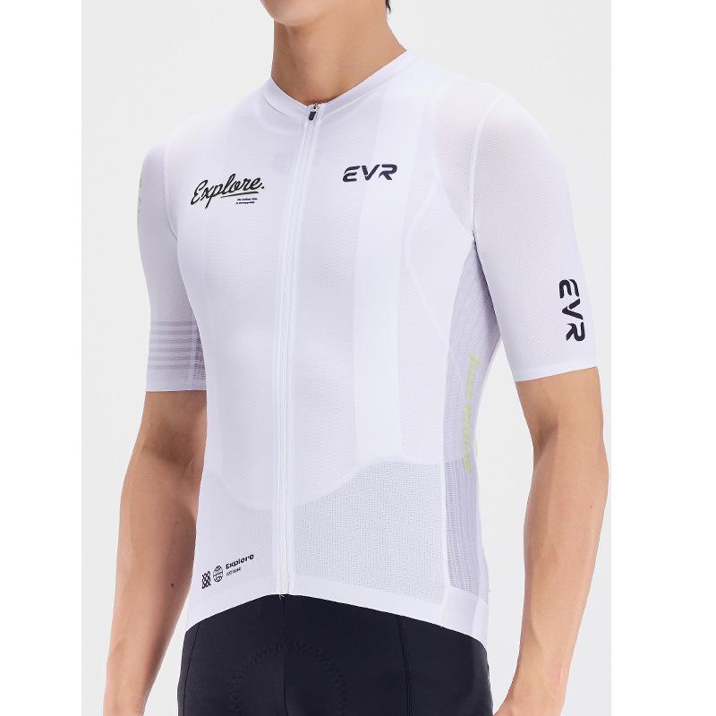 EVR Men's Quick-Dry Summer Cycling Jersey - Short Sleeve Printed Top (Explore Series)