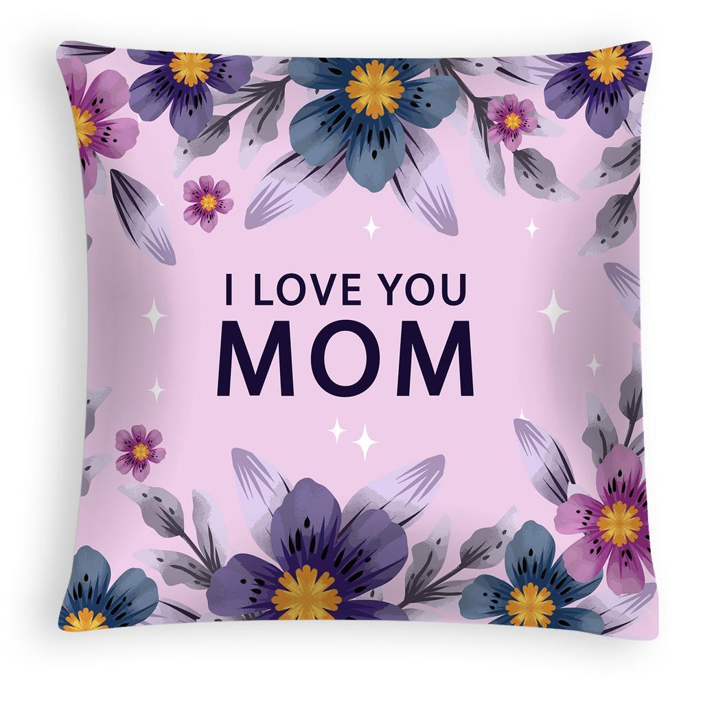 New Mother's Day Pillow Cover, Peach Skin Velvet Cushion Cover, Heart-shaped Letter Sofa Cushion Cover for Home Use