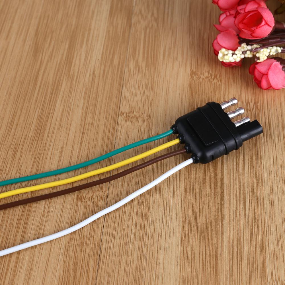 1/2 Stück 4-poliger US-Standard LKW Flachkabelbaum-Kit Seite nur Anhängerstecker 6 Zoll farbcodierte Zuleitung für 6/12/24V