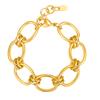 Punk Style Ladies Stainless Steel 18K Gold Plated Geometric Design Handmade Bracelet Thick Chain Jewelry Accessories Br-2646