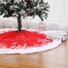 Christmas Tree Skirt, 1pcs Christmas Tree Mat Plush Faux Fur Xmas Tree Skirt Base Cover for Home Christmas New Year Ornaments