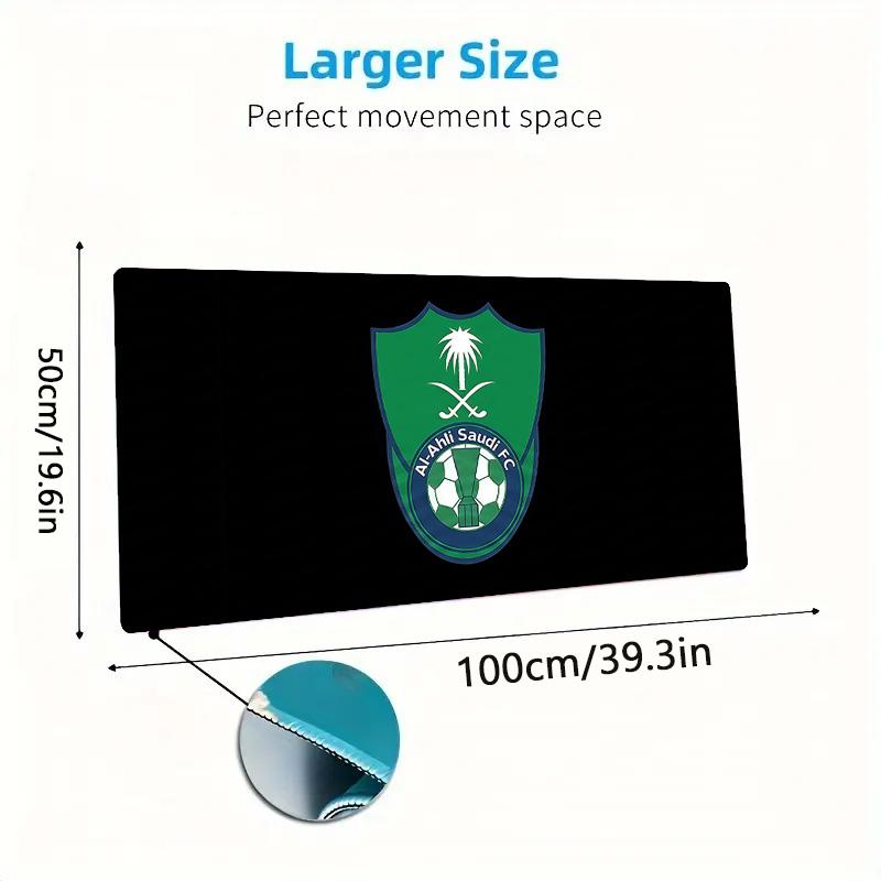 Al-Ahli Saudi FC Lace Solid Color Mouse Pad Large Gaming Table Cushion Non-slip Laptop Tablet Big Mousepad XXL Mat Mini PC Playmat With Lock edge