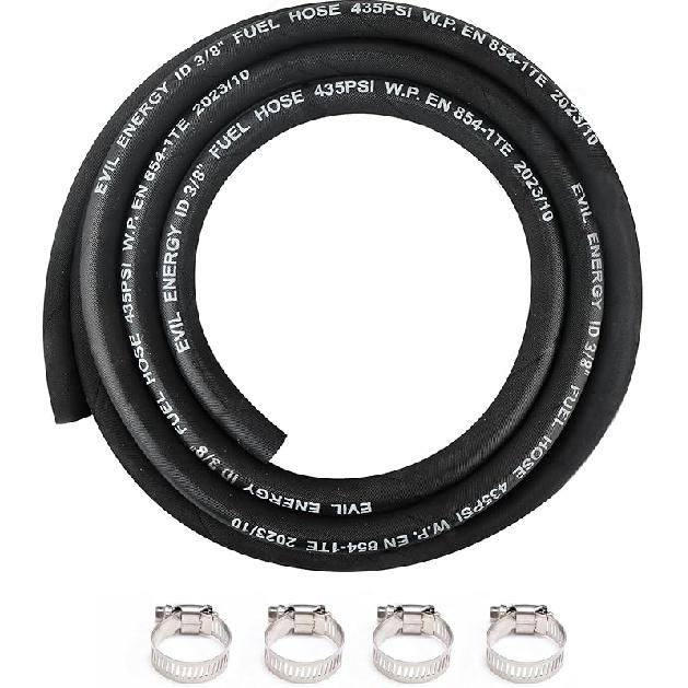 EVIL ENERGY 5/16" High Pressure Fuel Line Hose 435 PSI E85 For Fuel Systems Engines NBR Rubber 5FT EN854-1TE