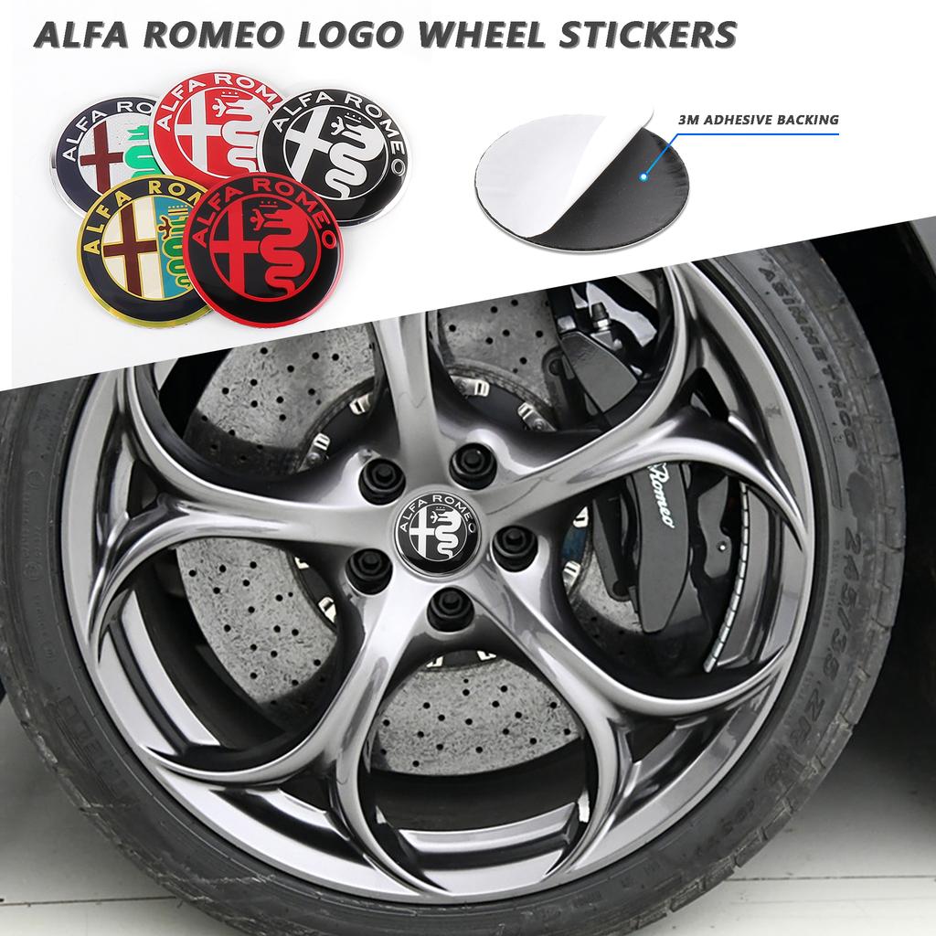 56MM 4Pcs Car Wheel Center Hub Caps Cover Emblem Badge Accessories For Alfa Romeo Giulia Stelvio Giulietta 16 19 147 Mito Tonale