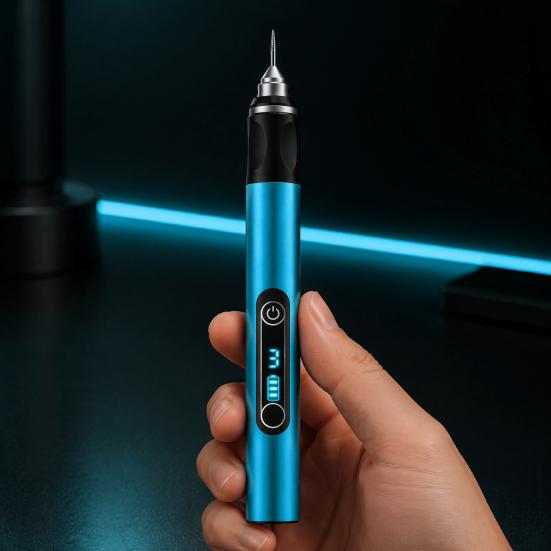 Precision Drilling Pen for Leather Cordless Engraving Machines with Bits, USB Rechargeable Mini Electric Engraver Etching Wood Carving Tool