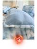 Winter Rabbit Fur & Milk Velvet Four-Piece Bedding Set with Fleece Duvet Cover - High GSM, Perfect for Dormitory.
