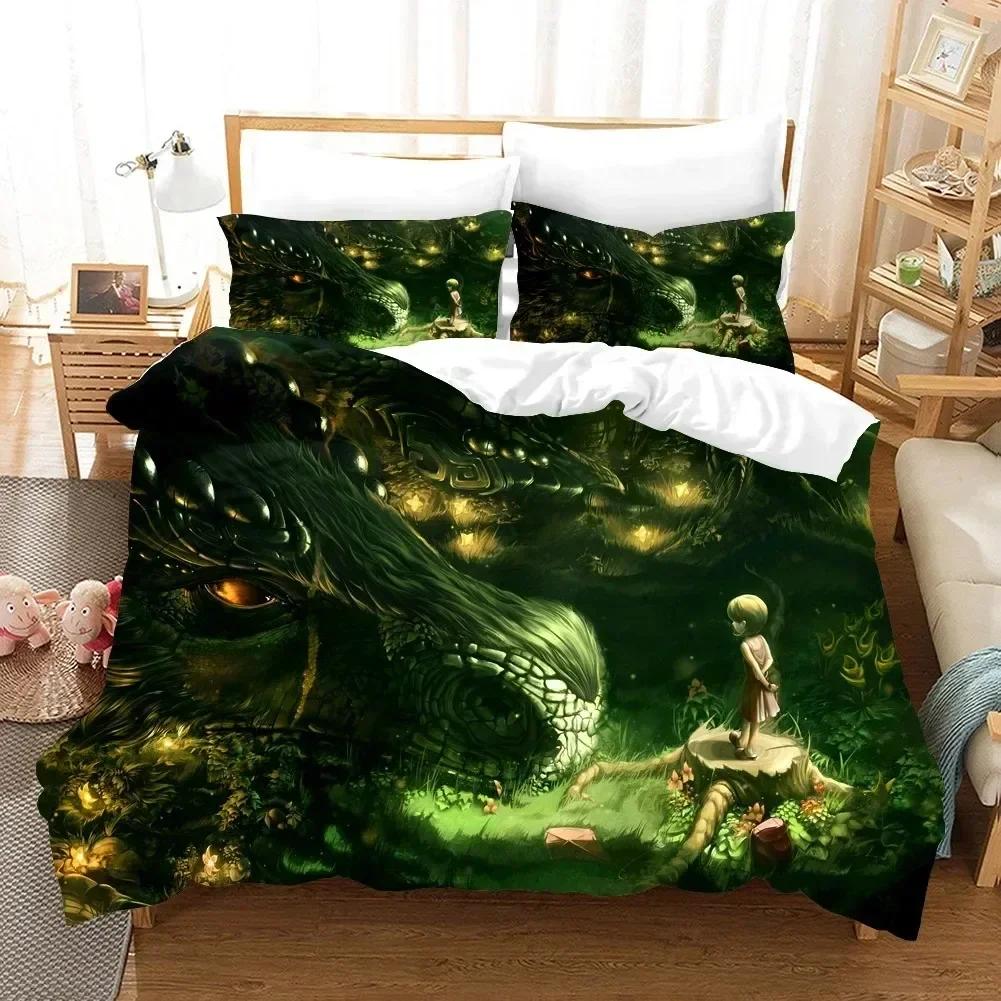 Scientisfictional Dragon Bedding Set Duvet Cover Sheet Printed Bed Set Pillowcase Bed Full Queen King Size Comforter Bedroom