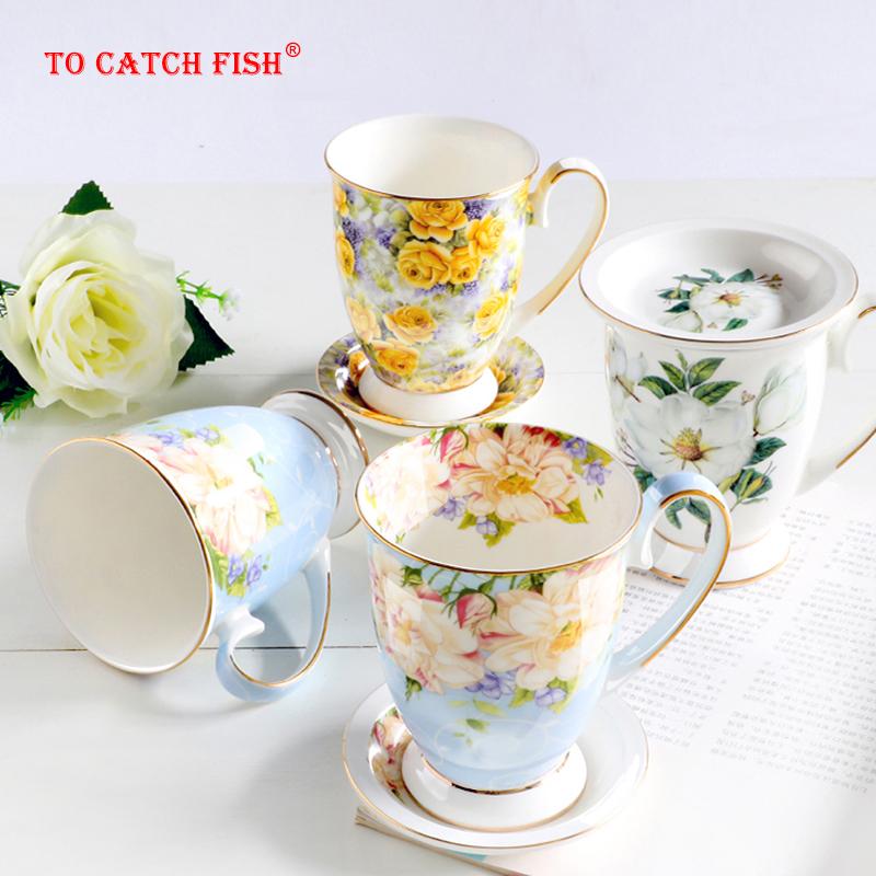High Quality Ivory Porcelain Elegant Coffee Cup,Ceramic Mugs Luxury British Style Afternoon Tea Cup,office Mug