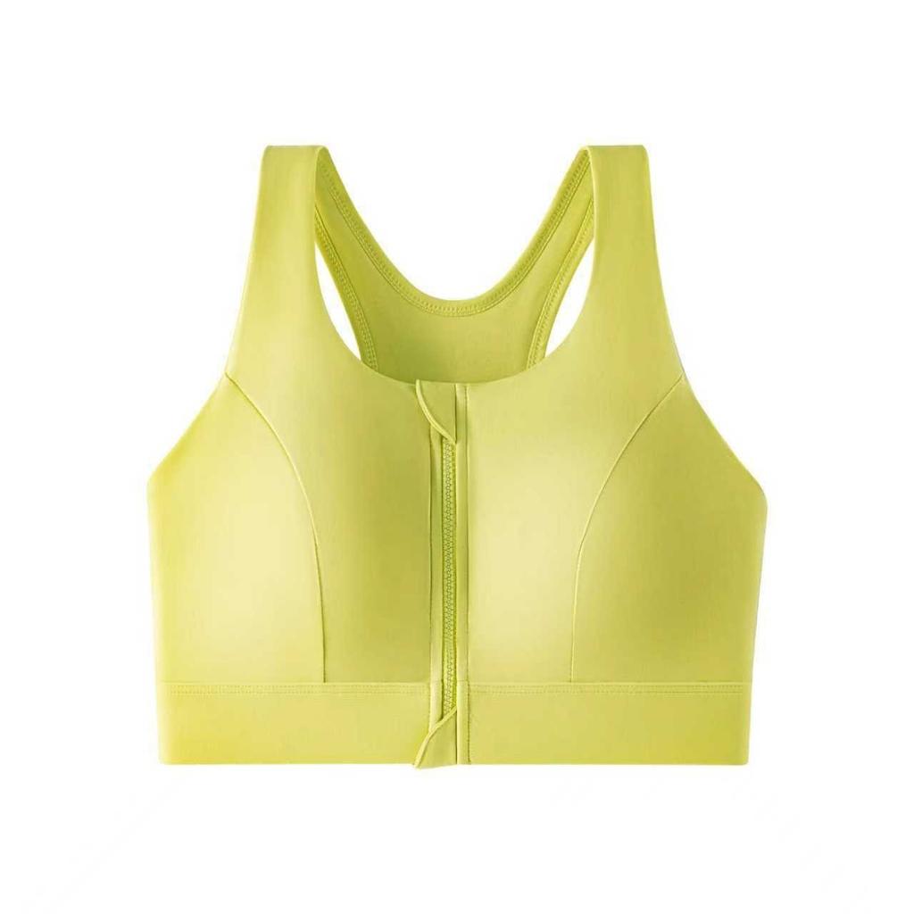 Women High Impact Shockproof Front Zipper Sports Bra For Running Fitness Training